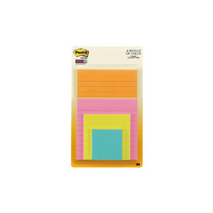 Post-it Super Sticky Notes 4622-SSMIA Assorted Miami Combo Pack WORK BUDDY