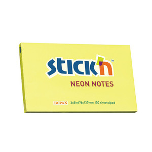 Products: Stick'n Notes 76x127mm 100 Sheet Neon Lemon WORK BUDDY