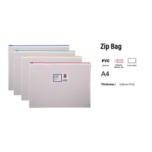 Products: Deli transparent zipper bag A4 size Pack x 12 WORK BUDDY