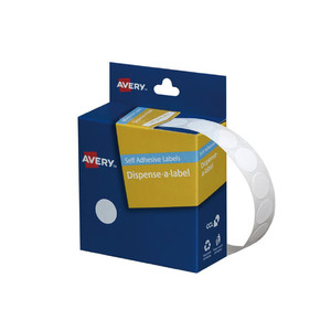 Products: Avery Label Dispenser DMC14W White Round 14mm WORK BUDDY