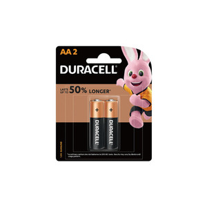 Duracell Coppertop Alkaline AA Battery, Pack of 2 WORK BUDDY