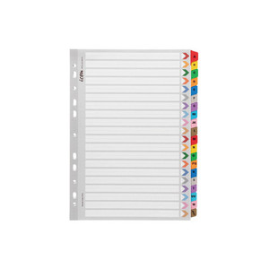 Icon Cardboard Indices with Reinforced Tabs A-Z Coloured WORK BUDDY