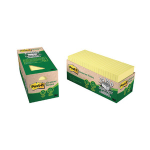 Post-it Greener Notes 654R-24CP-CY 76x76mm Yellow Cabinet, Pack of 24 WORK BUDDY