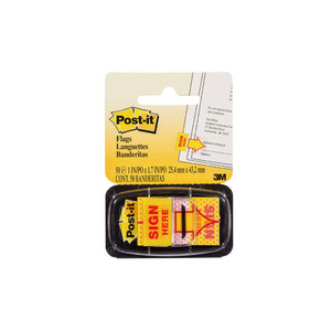 3M Sticky Post It Flags SIGN HERE WORK BUDDY