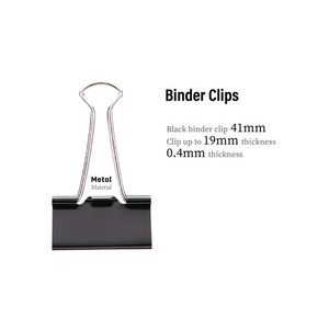 Products: Deli Binder Clips - 41mm, Black Pack of 12 WORK BUDDY