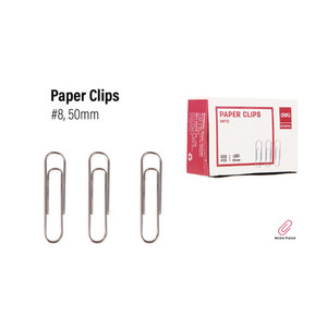 Deli Paper Clips 50mm Box of 100 WORK BUDDY
