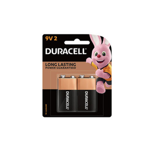 Duracell Coppertop Alkaline 9V Battery, Pack of 2 WORK BUDDY