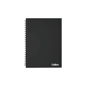 Collins A4 Notebook Wiro Bound Black Cover 100 Leaf WORK BUDDY