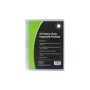 OSC Copysafe Pockets Heavy Duty A4, Pack of 5 WORK BUDDY
