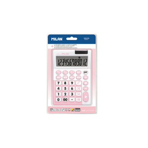 Milan Antibacterial 12 Digit Desk Calculator Hangsell Pink WORK BUDDY