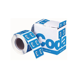 Codafile Numeric Labels - 3 (500 Labels) WORK BUDDY