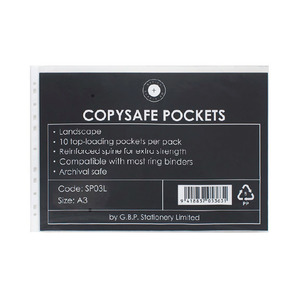 OSC Copysafe Pockets A3 Landscape, Pack of 10 WORK BUDDY