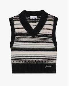 Womens Summer Edit: Soft Wool Stripe Vest