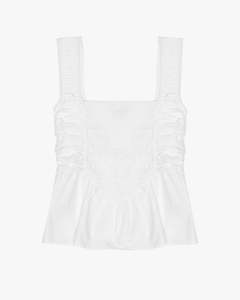 Cotton Poplin Smock Strap Blouse