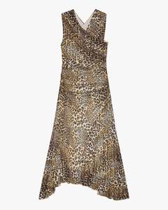 Autumn: Printed Marl Mesh Ruched Dress