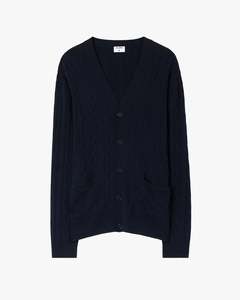 Braided Cotton Merino Cardigan