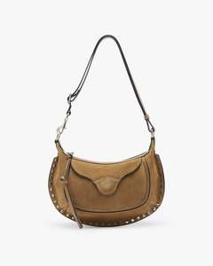 Moon Pocket Studded Suede Bag