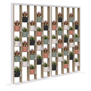 Office Zoning: Connect Fin Planter Room Divider Screen with Pots and Artificial Plants Incl