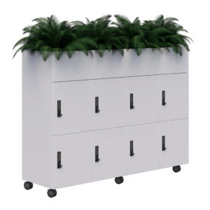 Workspace Planter Boxes: Mascot Mobile Personal Office Lockers with Planter Box