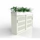 Europlan Steel Slider Door Cabinet White with Planter Box