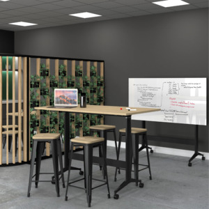 Modular Flip Tables: Boost Standing Height Flip Leaner Modular Meeting Tables