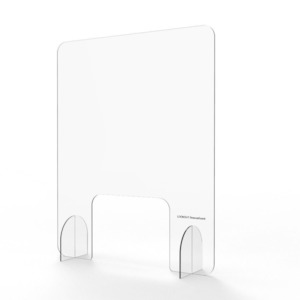 Lookout Acrylic Sneeze Guard Counter Screen 800x1000mm With Cut Out