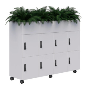 Workspace Planter Boxes: Mascot Mobile Personal Office Lockers with Planter Box