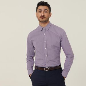Avignon Gingham Check Stretch Long Sleeve Slim Shirt - CATJDF - Workthreads