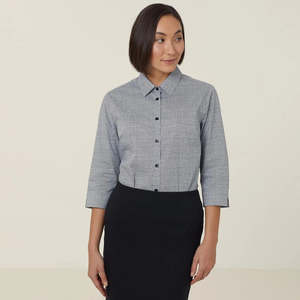 Avignon Abstract Print Stretch 3/4 Sleeve Shirt - CATUKX - Workthreads