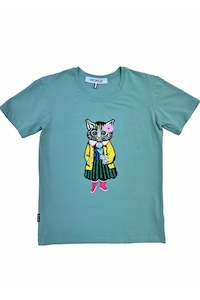 Worldman 2019 2020: WORLD 5065 Galaxy T-Shirt Mint w/ Cute Cat (UNISEX)