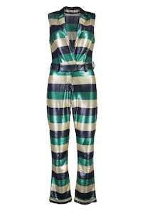 Black Friday 50 Off: WORLD 4380 Daddy Cool Jumpsuit Sequin Stripe