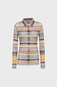 Missoni: Missoni Knit Long Sleeve Stripe Shirt - DS22SJ11