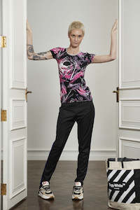 World Womans Spring Summer 2021: WORLD 4621 Positivity T Black Print