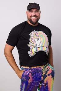 WORLD Loves Luke Bird  - Unicorn Pride T-Shirt (UNISEX) Black