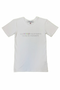 WORLD 5065 Flow T-Shirt White w/ Diamanté In A WORLD (UNISEX)