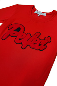 Worldman 2019 2020: WORLD 5065 Flow T-Shirt Red w/ Embroidered Perfect (UNISEX)