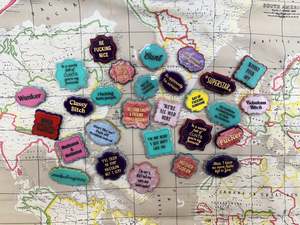World Enamel Badges Explicit Language Warning: Naughty Glitter Badge