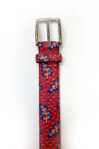 WORLD Liberty Leather Belt - Red Floral