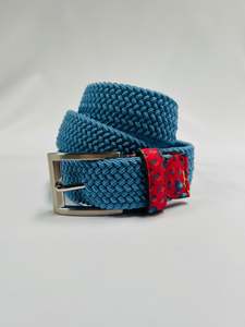 WORLD Stretch & Liberty Floral Leather Belt - Sky
