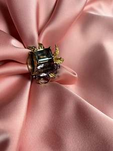 Zora Bell Boyd Jewellery: Zora Bell Boyd ZW-24-7 Blackened S.Silver w/ Prasiolite Amethysts Citrine Cluster Ring