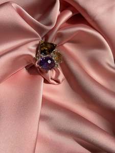 Zora Bell Boyd Jewellery: Zora Bell Boyd ZW-24-6 Sterling Silver Amethyst & Citrines Cluster Ring