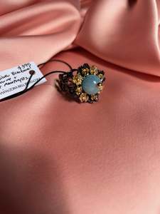 Zora Bell Boyd ZW-24-1 Aquamarine Sterling Silver w/Topaz & Amethysts Ring