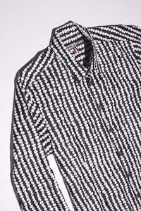 WORLDman 5153 Smile Shirt Black White Seersucker