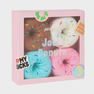 Novelty Socks: Eat My Socks Joe's Donuts 4 Pairs