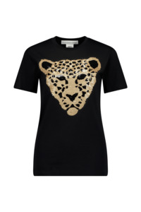 The Different League Sequin Cheetah T-Shirt Black  (UNISEX)