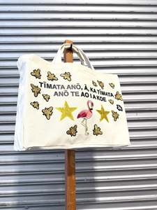 WORLD Loves LUKE BIRD - Matariki Couture Tote Bag - ONE OFF - Be the Flamingo in&hellip;