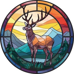 Deer Stained Glass Hanger