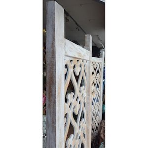 Wooden Screen Divider-Whitewash