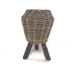 Planter And Stand: Rattan PlanterStand Small