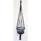 Macrame Pot Plant Hanger -Single Black 28cm